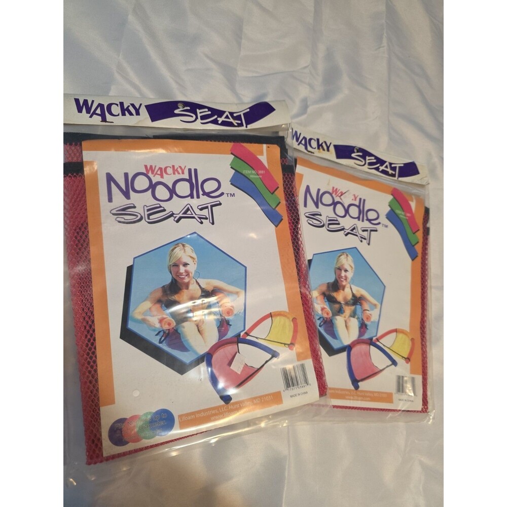 Lot of 2 Vintage Wacky Noodle Seat Pool Lifoam Sling New & Sealed